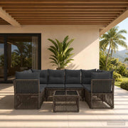 Set Divano da Giardino 7 pz Grigio polyrattan 3434138