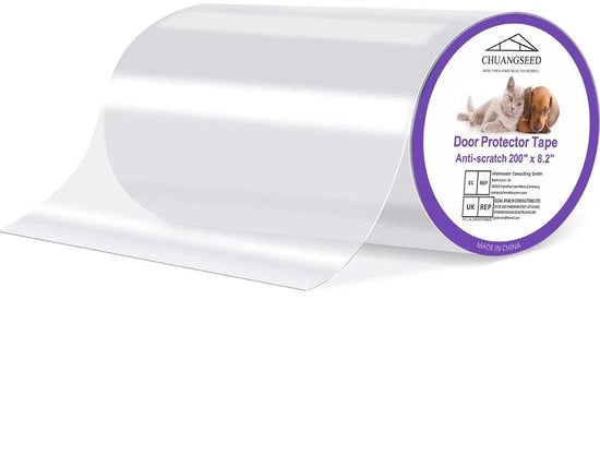 Protezione per porte - 21 cm x 3 metri - Copertura per porte pesanti - Grande, Robusta & Transparente - Protezione per finestre e schermo contro graffi per animali domestici