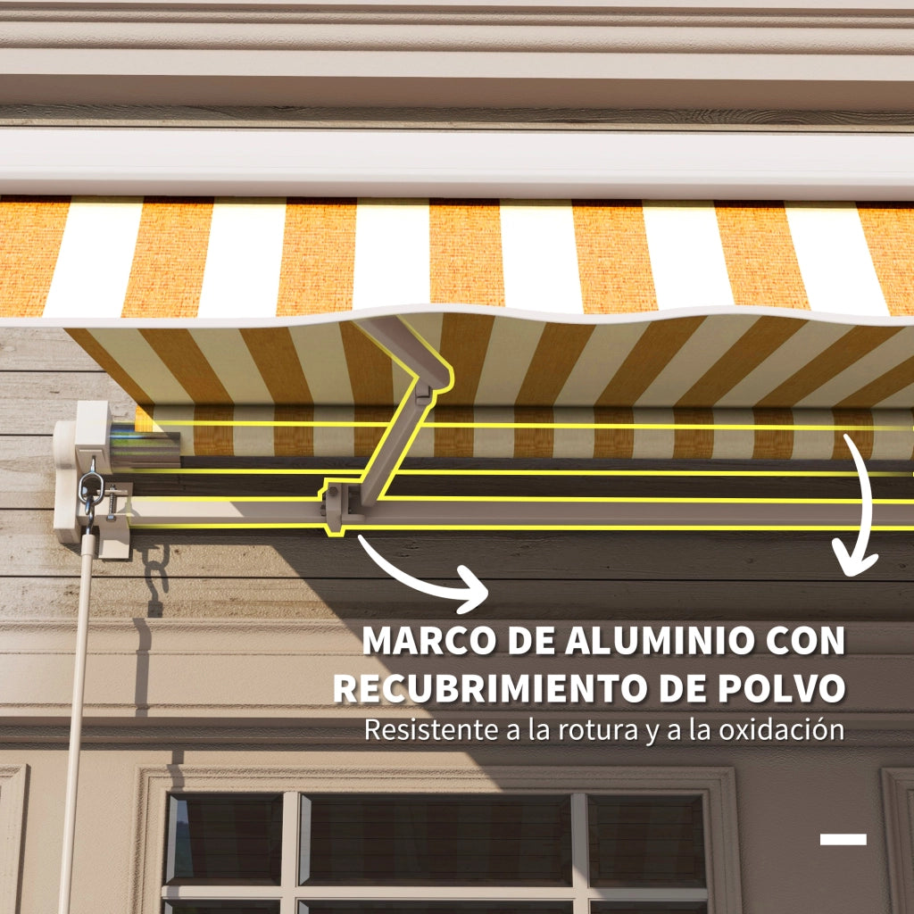 Tenda da Sole a Braccio con Manovella ¨C Xylo ¨C Alluminio Poliestere 295x245 cm Arancione