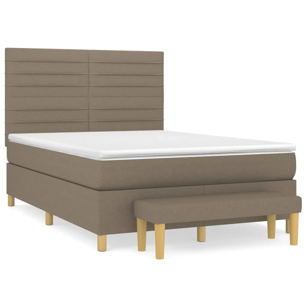 Giroletto a Molle con Materasso Tortora 140x200 cm in Tessuto 3137241