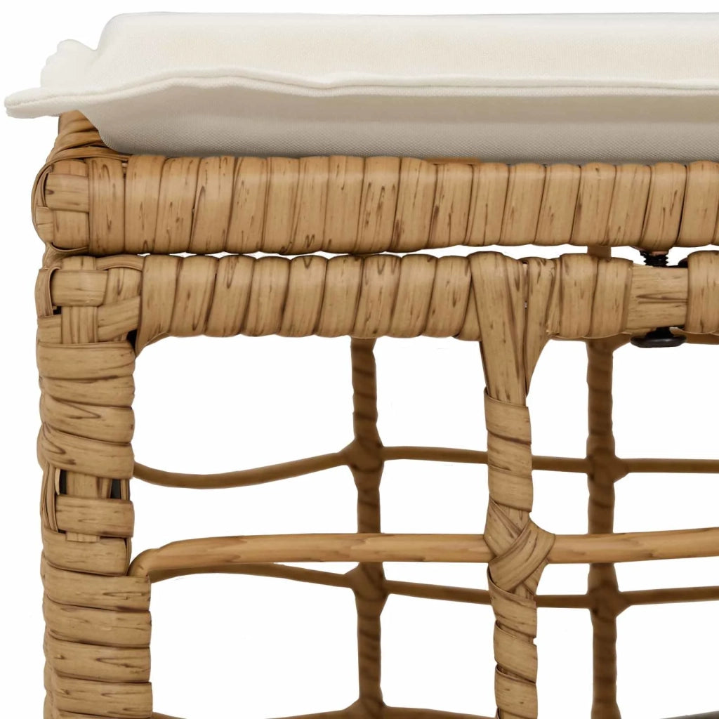 Poggiapiedi da Giardino Naturale polyrattan CFW2698060