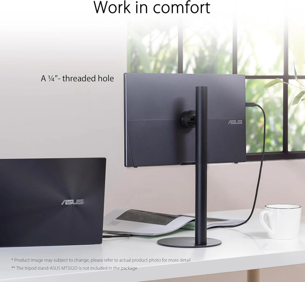 ZenScreen Monitor Portatile 15.6” 1080P FHD (MB16ACV) - Monitor da viaggio IPS USB-C e USB 3.0, Trattamento Antibatterico, Cavalletto Integrato, Monitor per Laptop e Macbook