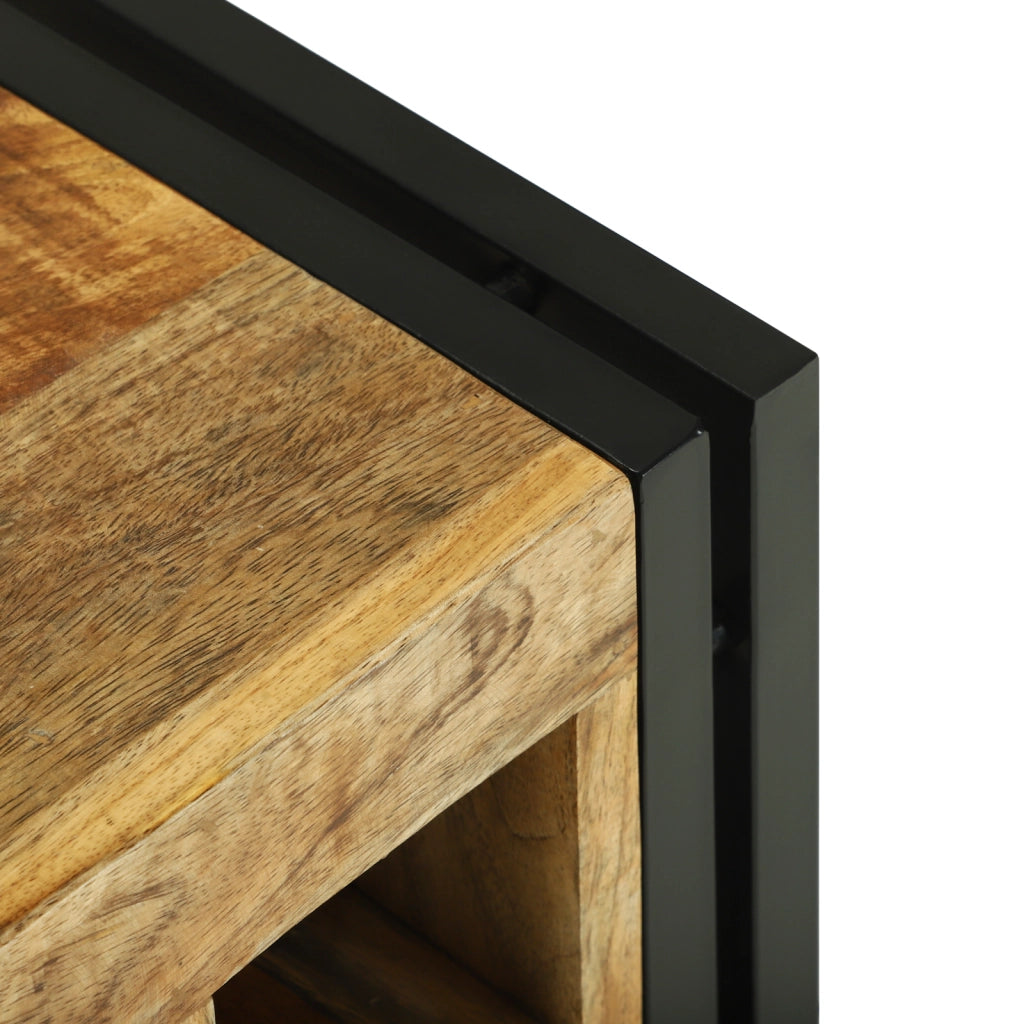 Portabottiglie 34.5 x 35 x 39 cm Legno Massiccio di Mango Grezzo