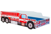 Letto-carrozzina per bambini 140x70 con materasso - Camion dei pompieri