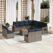 Set Divani da Giardino 12 pz con Cuscini Grigio in Polyrattan 3224626