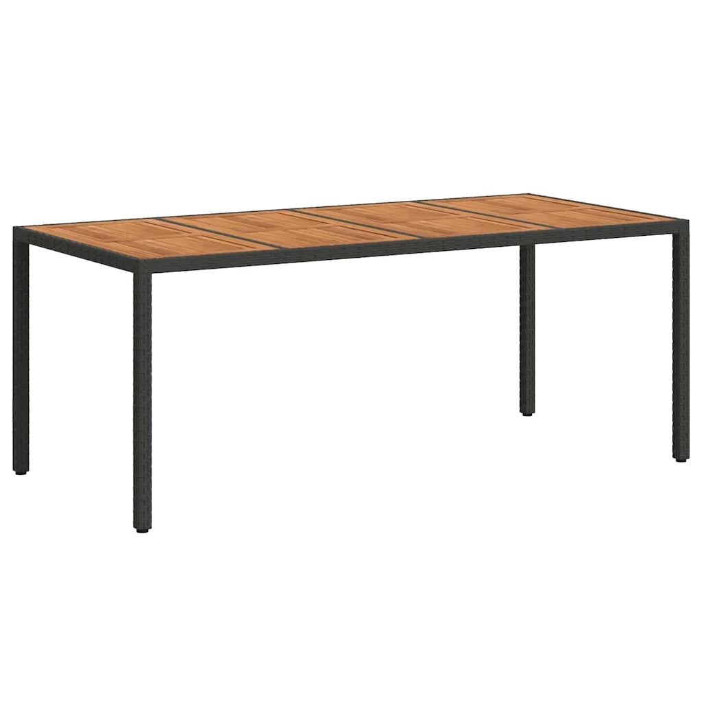 Tavolo da Giardino Nero 190 x 90 x 75 cm polyrattan 362551