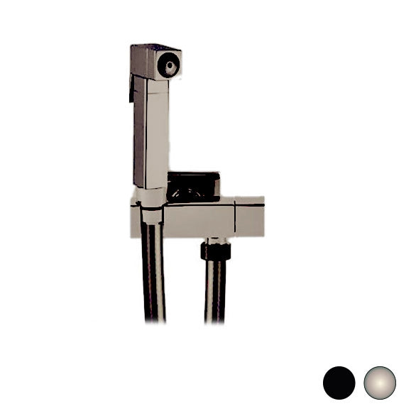 SET CON IDROSCOPINO + FLESSIBILE + SUPPORTO QUADRO OTTONE- Nichel spazzolato- Remer- pezzi 1
