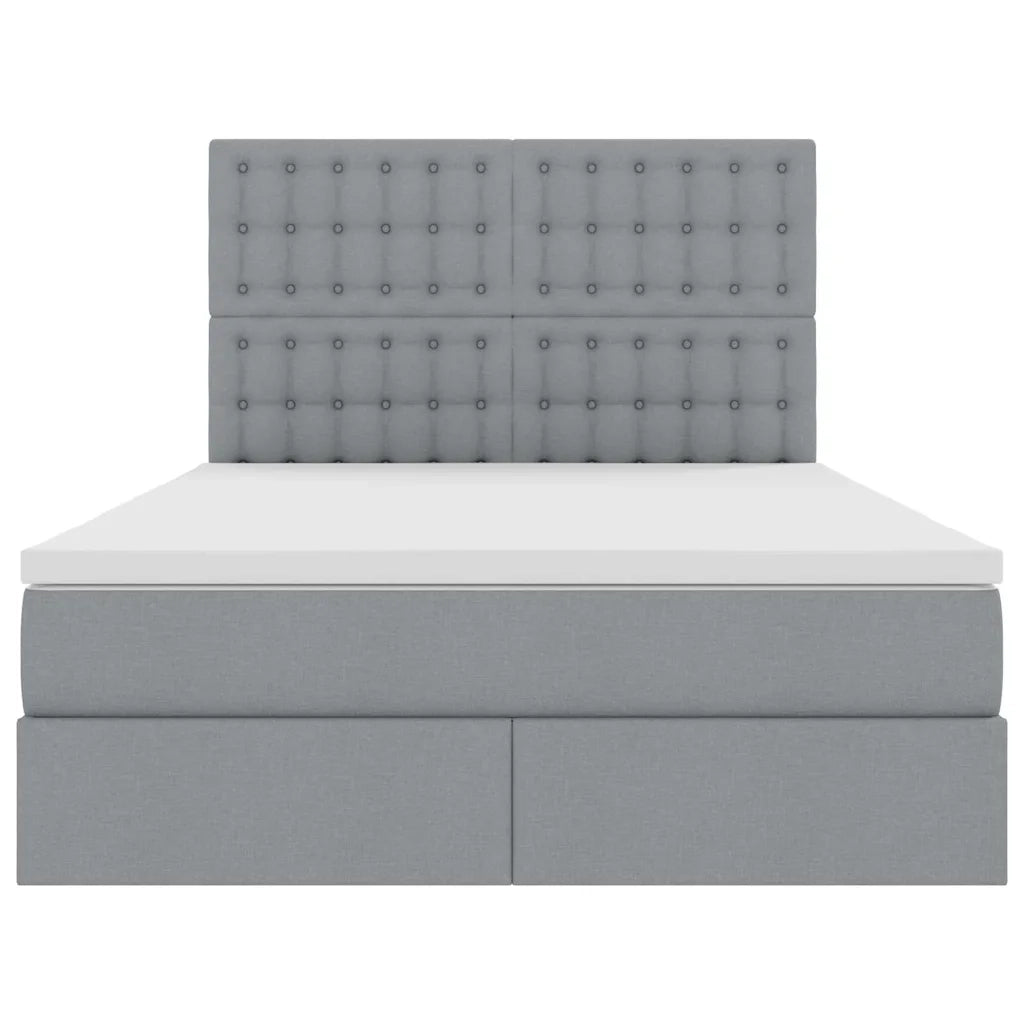 Letto con contenitore e materasso Grigio chiaro 140 x 200 cm
