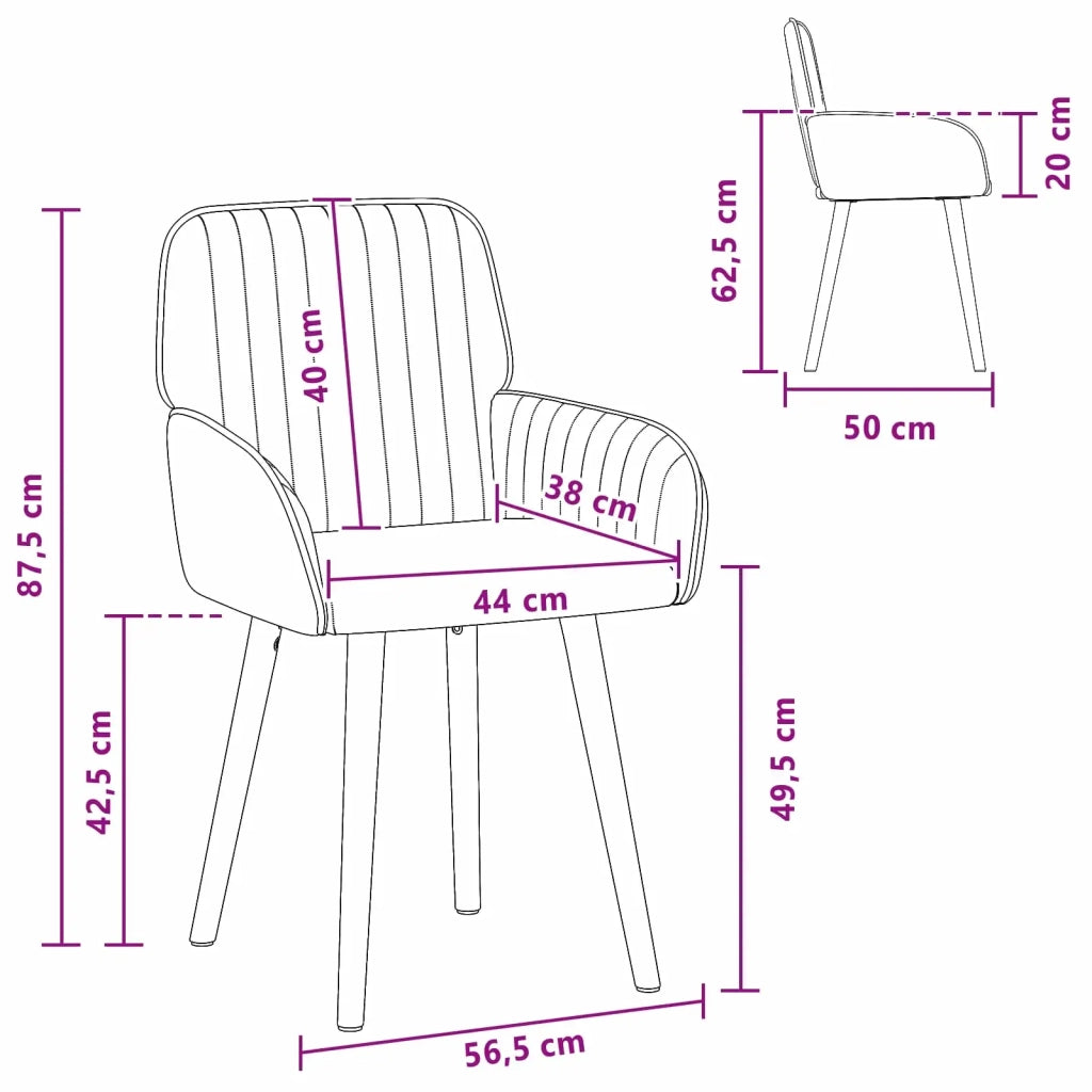 Sedie da pranzo 6 pz Tessuto Nero 56,5 x 50 x 87,5 cm 3428203