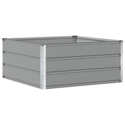 Fioriera moderna per patio o giardino 100 x 100 x 45 cm resistente ed elegante realizzata in acciaio grigio chiaro 02_0059177