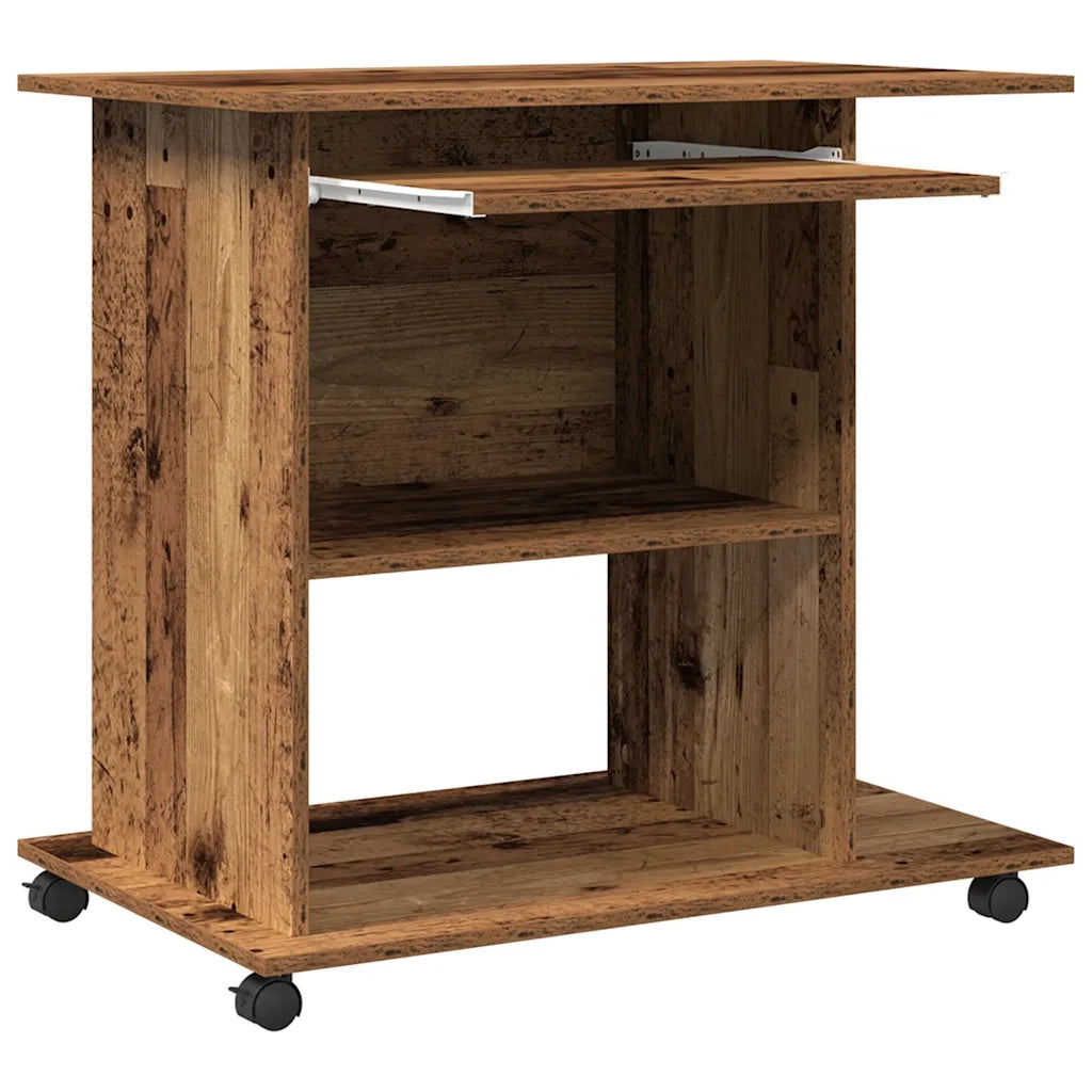 Scrivania da Computer Legno Antico 80x50x75cm Legno Multistrato