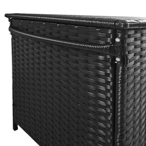 Baule da Giardino con Ruote 121x57x67 cm in Rattan PE Nero