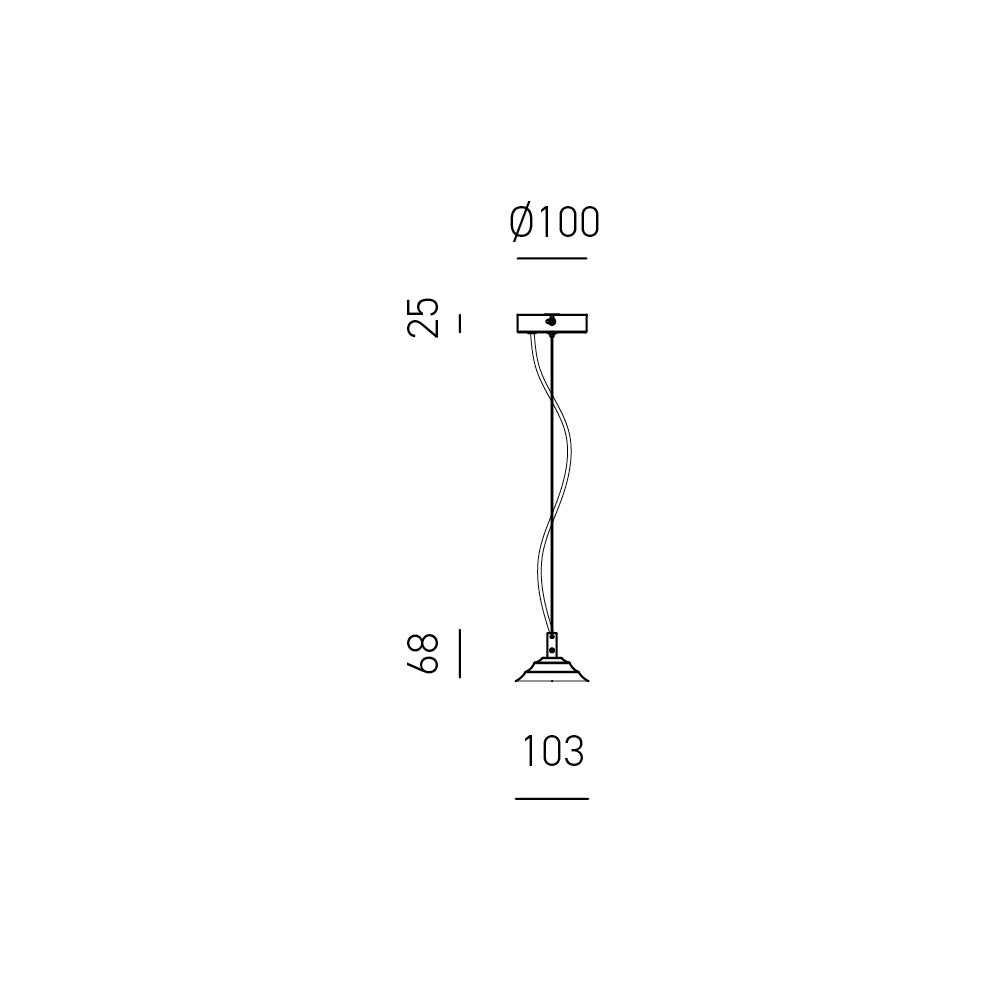 Alice - Kit sospensione per codice Alice V/G lampadina E27 con rosone ottone, cavo trecciato trasparente e copriportalampada 1XE27 max 1X60W IP20