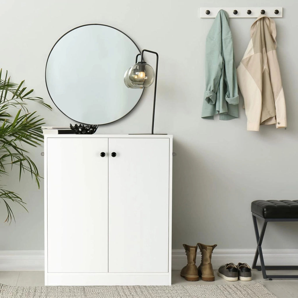 Credenza da Cucina con 2 ante, Mobile Cucina, Credenza Soggiorno Moderna, Sala da Pranzo, 72x34x85,5cm, Bianco
