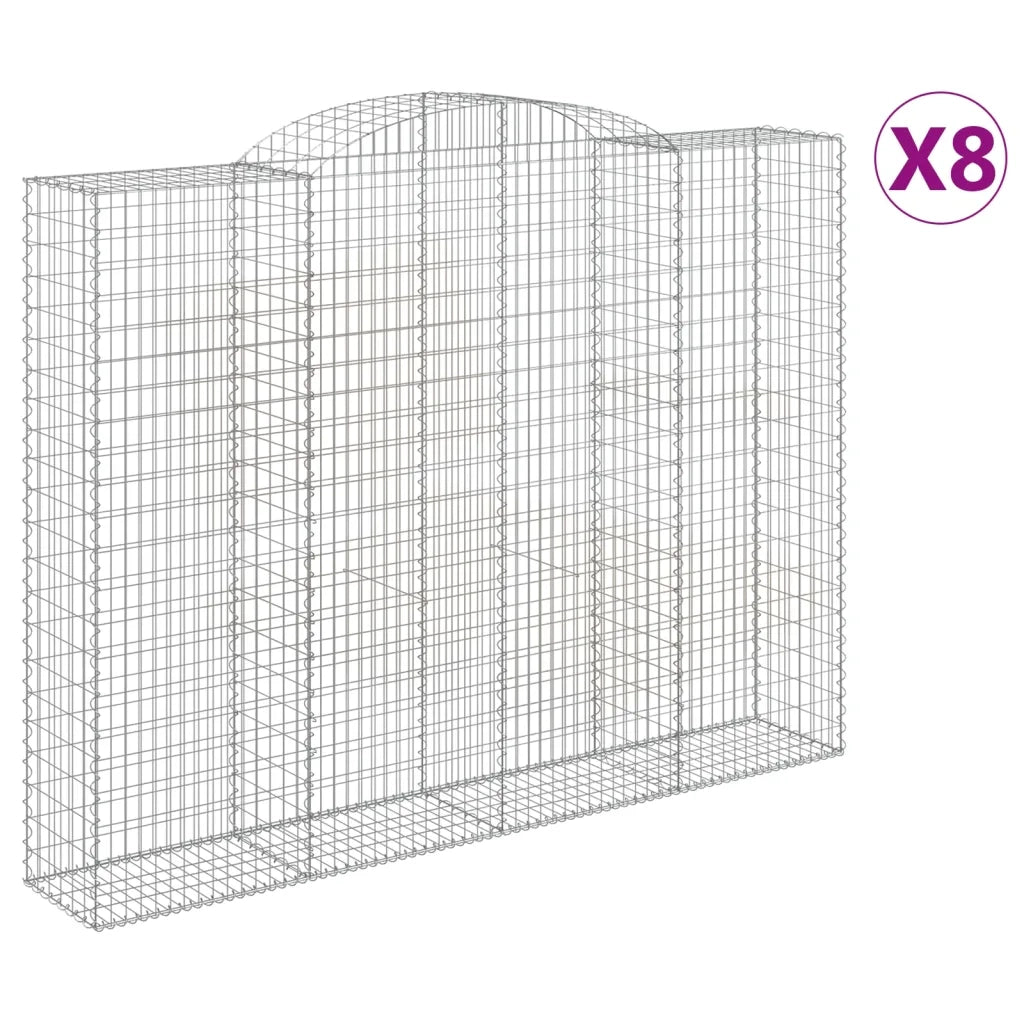 Cesti Gabbioni ad Arco 8 pz 300x50x220/240 cm Ferro Zincato 3146815
