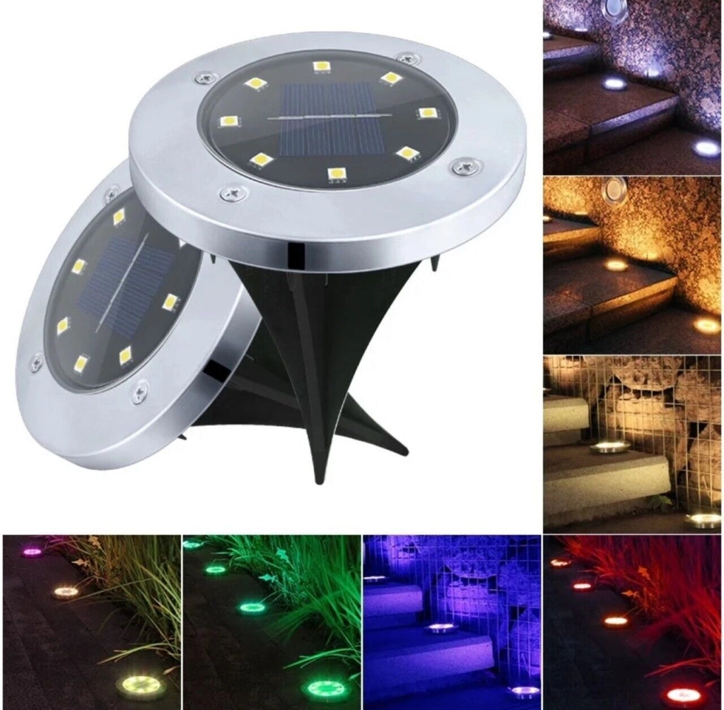 kit 4 faretti a LED con picchetto ricarica solare luce RGB + Bianca TELECOMANDO