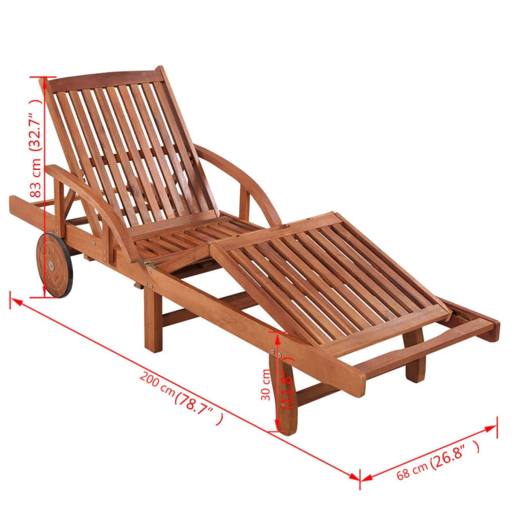 Lettino prendisole sedia a sdraio lettino prendisole letto da giardino mobili da esterno per patio con cuscino legno massello di acacia 02_0012350