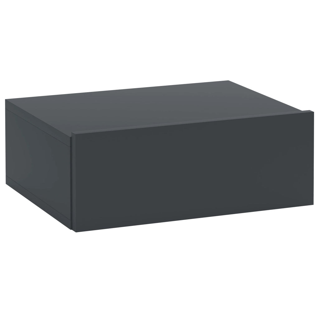 Comodino Sospeso Moderno con Cassetto ¨C Zephmum ¨C Legno, Nero, 40x30x15 cm