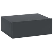 Comodino Sospeso Moderno con Cassetto ¨C Zephmum ¨C Legno, Nero, 40x30x15 cm