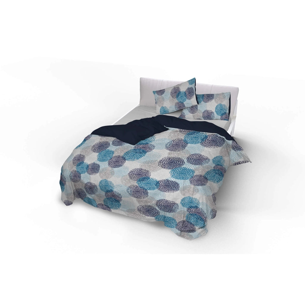 Copripiumino Singolo Double Face con Federe Stampato Soffioni Blu