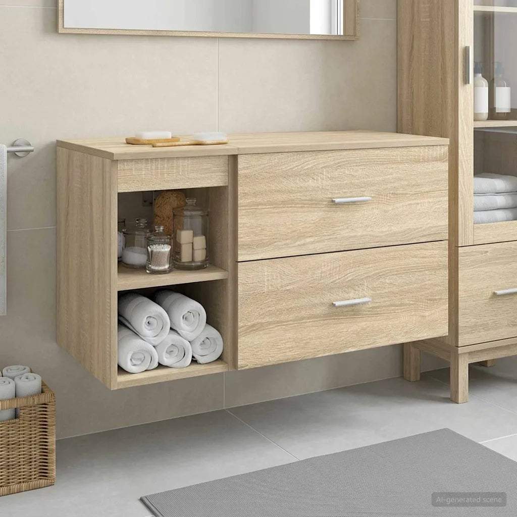 Set di mobili per il bagno 2 pcs Rovere Sonoma 3403938
