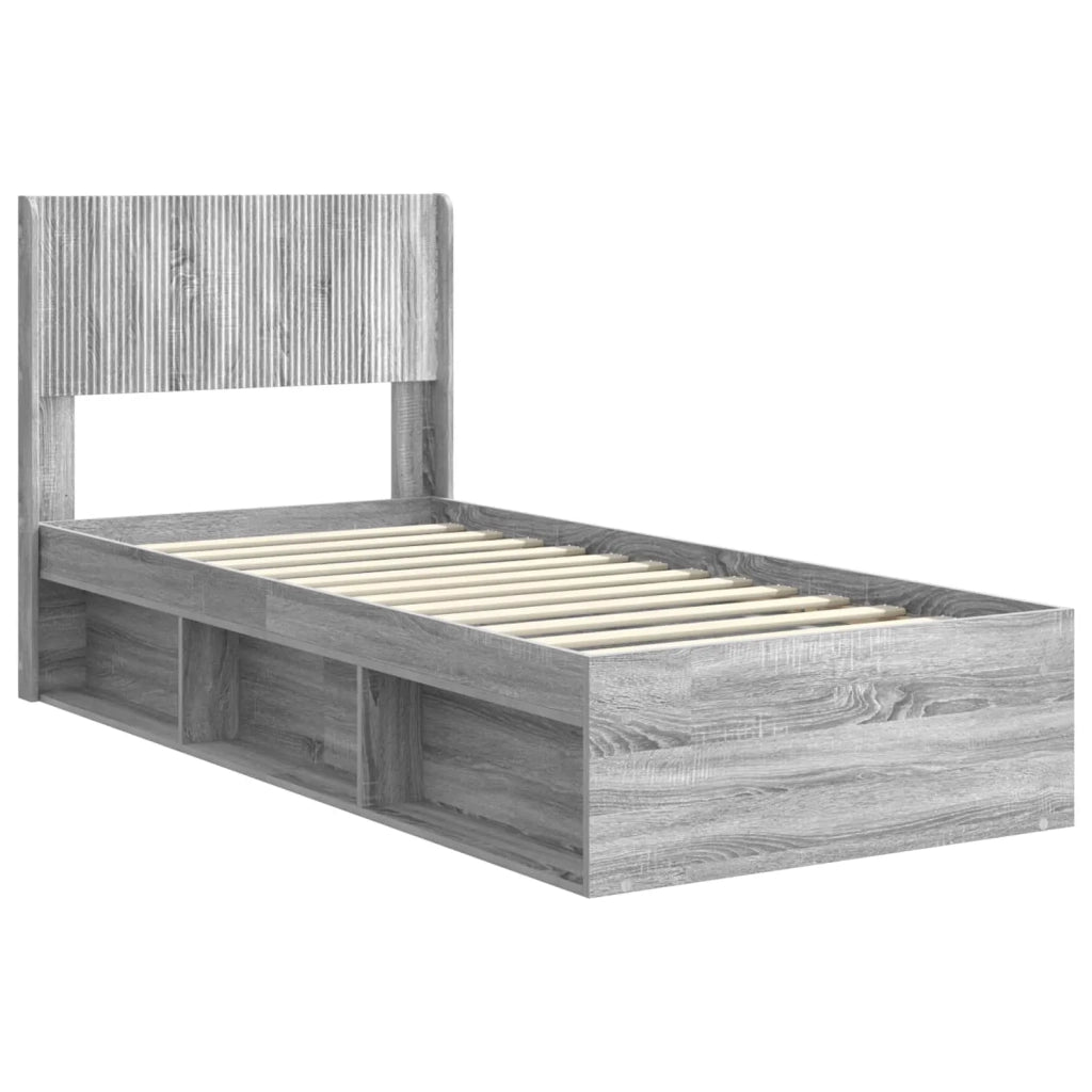 Struttura del letto con stoccaggio e testata Sonoma grigio 3414248