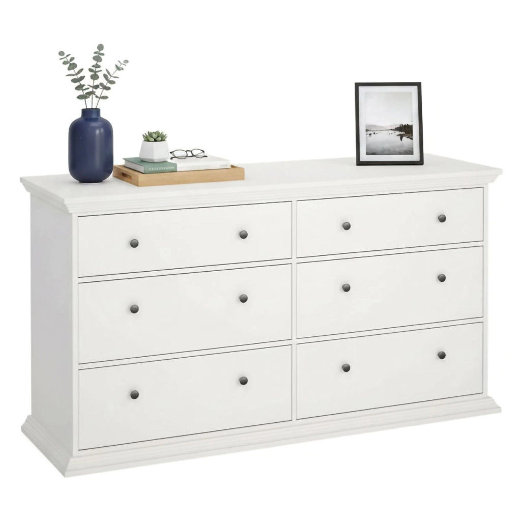 Credenza Hibaru, Buffet da soggiorno, Madia da salotto, Dispensa da cucina, 163x52 h88 cm, Bianco