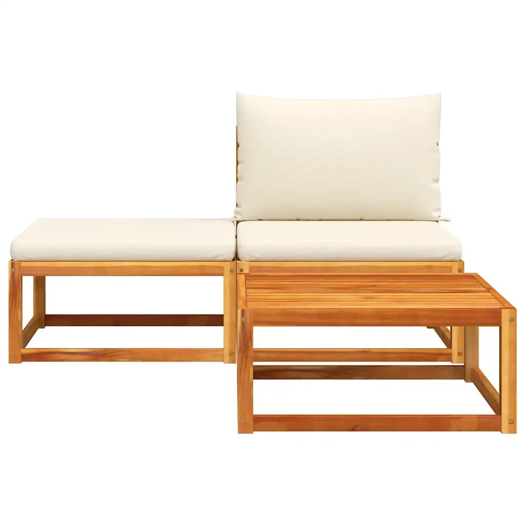 Set di divani da giardino 3 pezzi con cuscini in legno di acacia e rattan 4008178