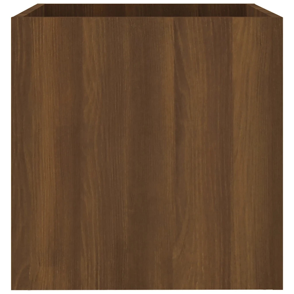 Fioriera | Cassetta per fiori | Vaso Rovere Marrone 40x40x40 cm in Legno Multistrato