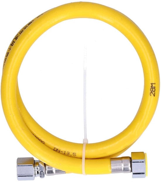 Gasslang in Acciaio Inossidabile 304 - Gasslang per Fornello a Gas - Gasslang con Regolatore di Pressione - Gasslang Flessibile - 1 Metro con Fitting - Facile da Installare - Condotta a Gas