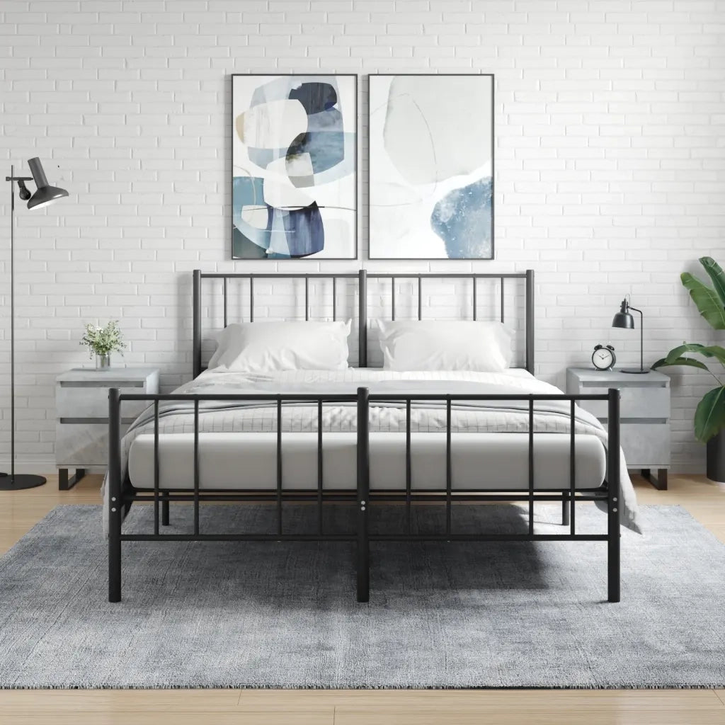 Set di 2 Comodini | Armadio da Notte | Mobiletto da notte Grigio Cemento 40x35x50 cm in Legno Multistrato