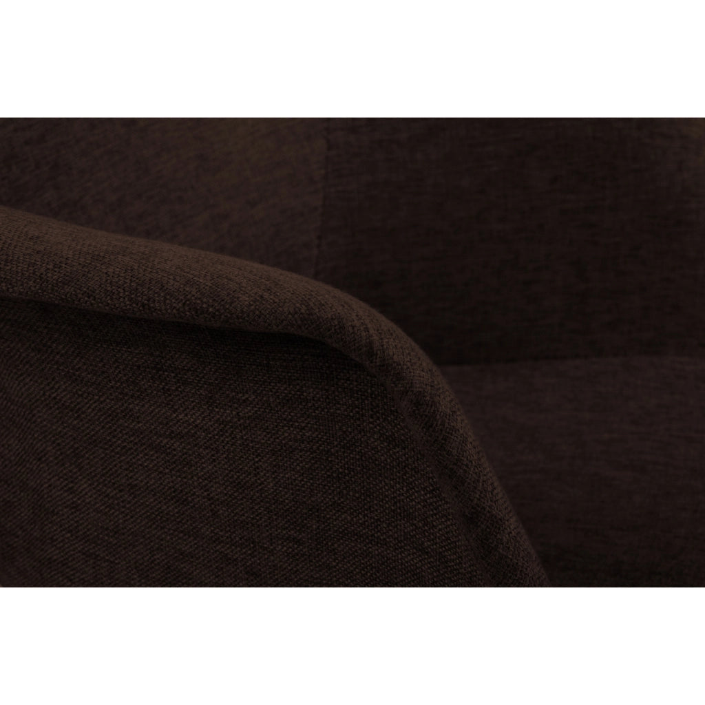 Set di 2 Poltroncine Winston in Tessuto Marrone e Legno