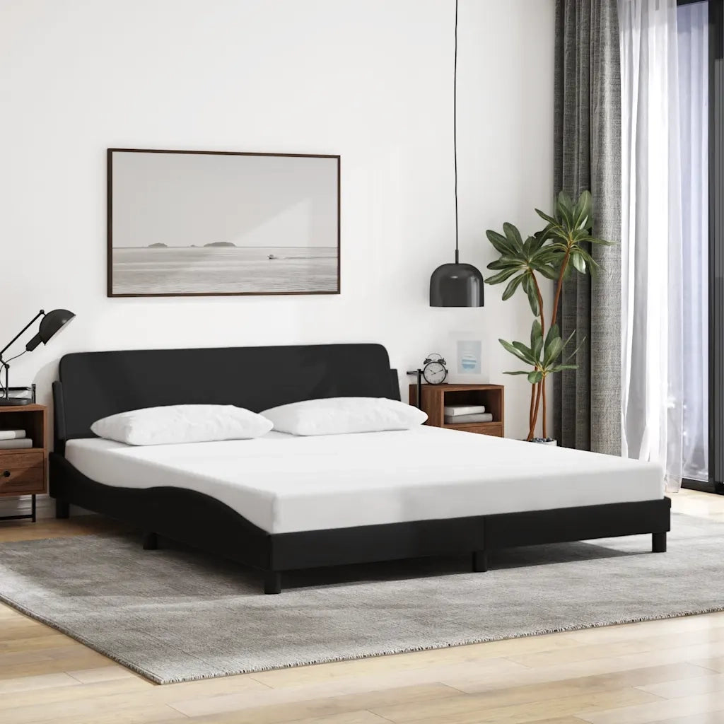 vidaXL Giroletto senza Materasso Nero 180x200 cm in Tessuto