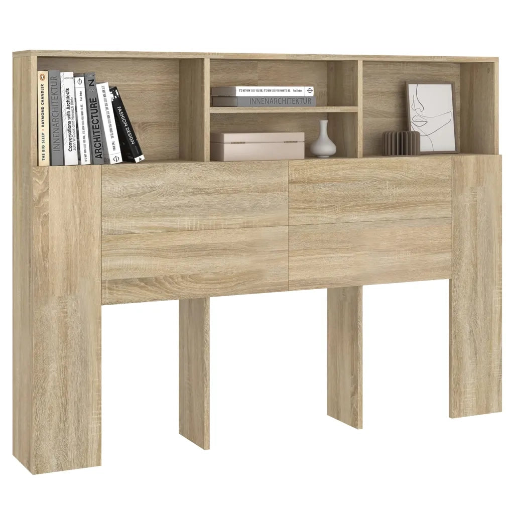 Mobiletto con testiera in rovere Sonoma 140x19x103,5 cm 811865