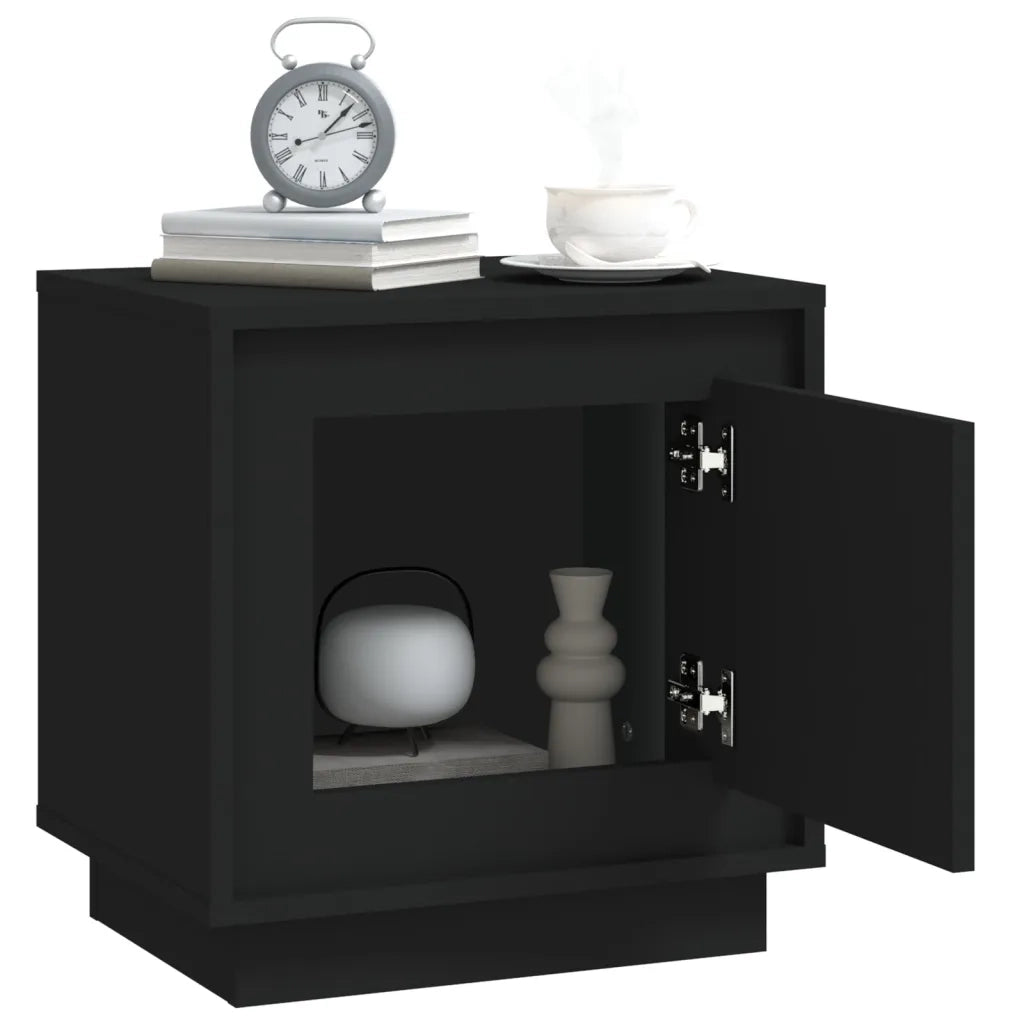 Comodini 2 pz Neri 44x35x45 cm in Legno Multistrato 819839