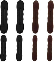 Set di Creazione di Chignon per Capelli - 8 Pezzi - Spugna e Filo - 2 Misure - Nero/Caffè - Strumento di Capelli Perfetto - Chignon per Capelli