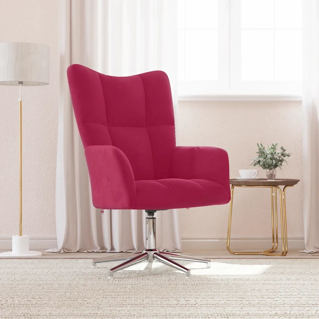 Poltrona | Sedia Relax Rosso Vino in Velluto