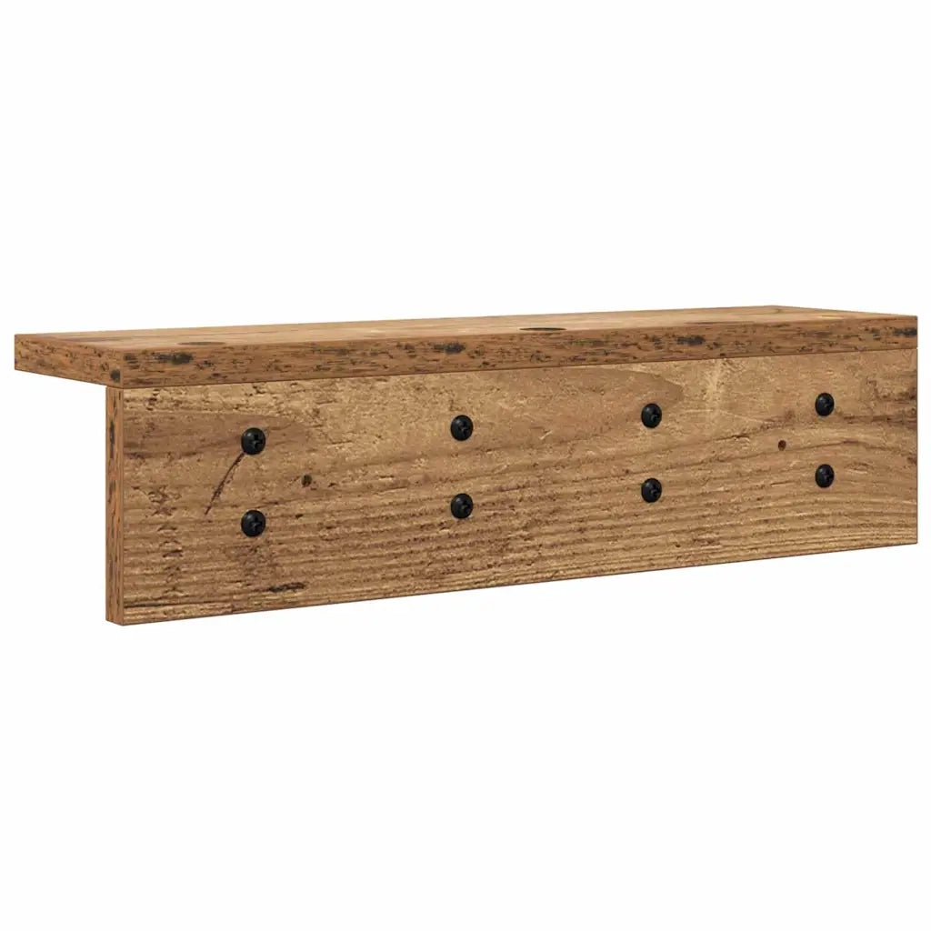 Appendiabiti a muro Legno vecchio 40 x 10,5 x 10,5 cm CFW2085638