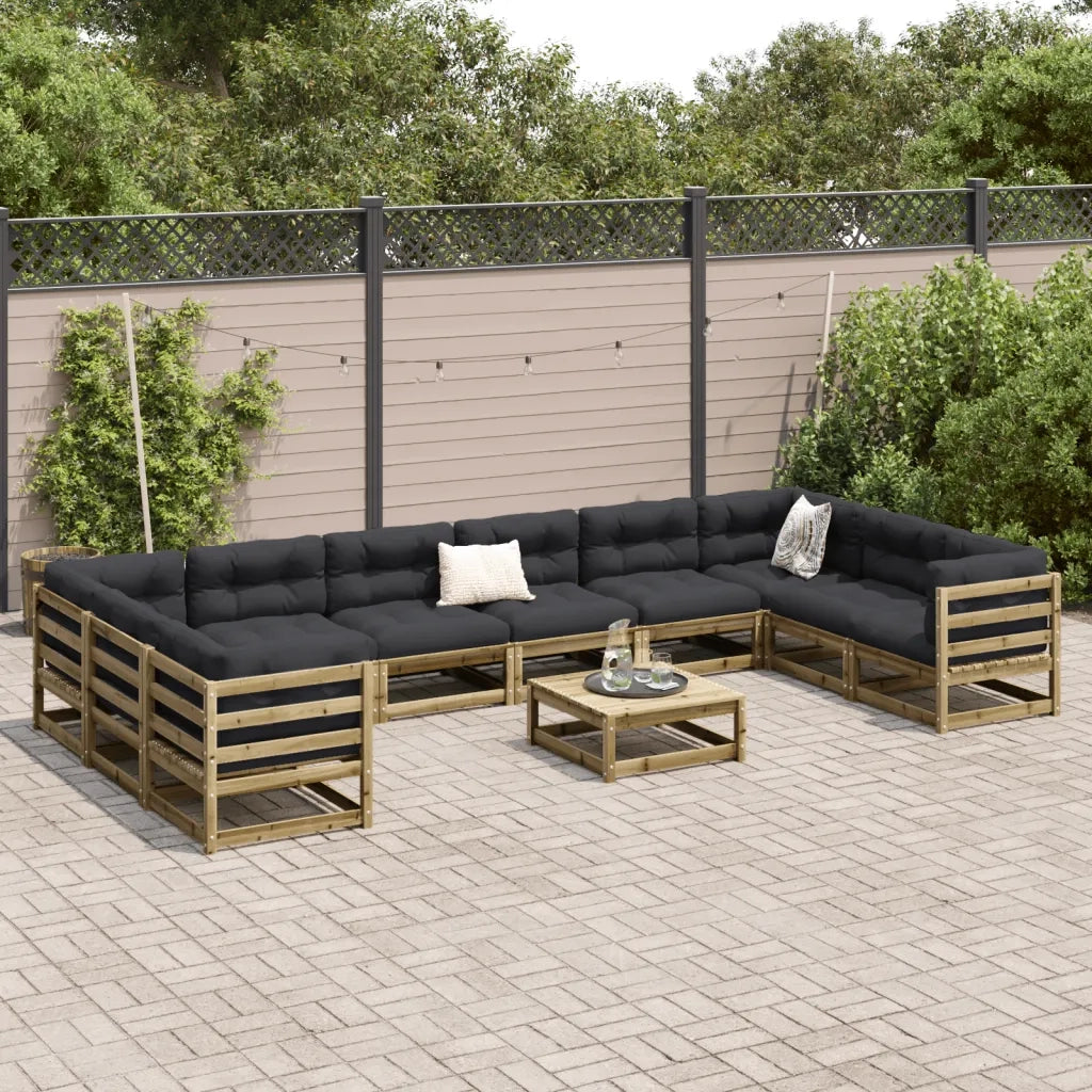 Set Divani da Giardino 11 pz in Legno Impregnato di Pino 3299647