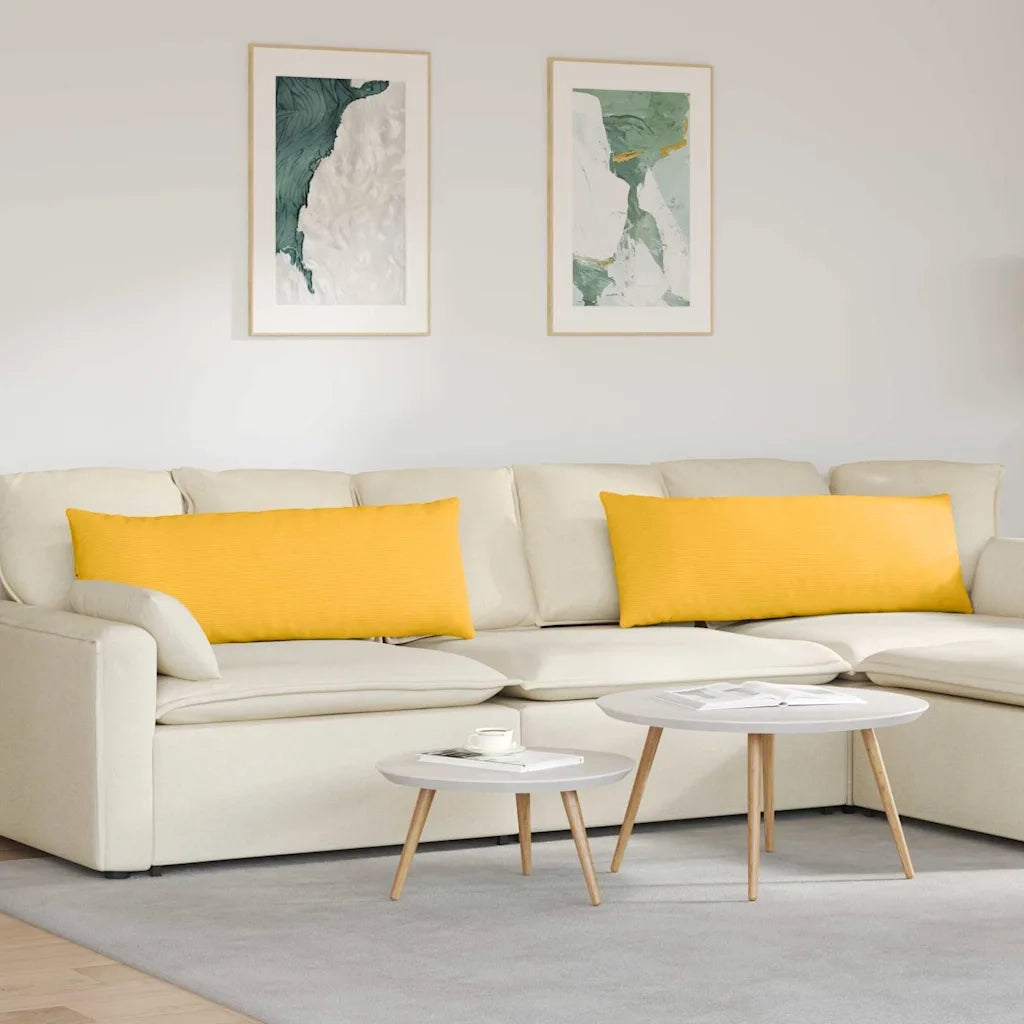 Cuscini da Divano 2 pcs Giallo Chiaro 120 x 40 cm
