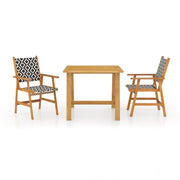 Set Mobili da Pranzo per Giardino 3 pz | Set Salotto da Giardino Legno Massello di Acacia