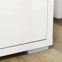 Mobile Multiuso con Armadietto a 2 Livelli in Truciolato e Ripiano regolabile, 80x37x75cm