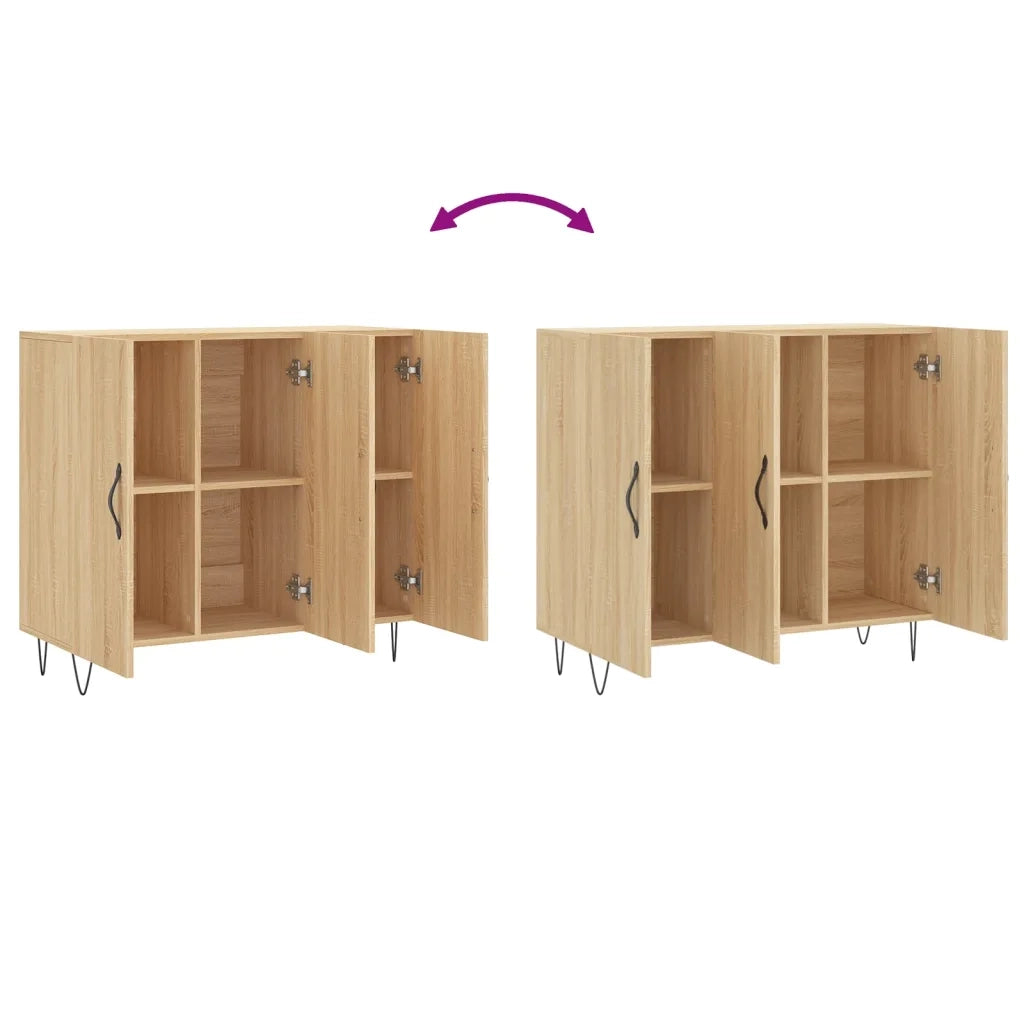 Credenza Rovere Sonoma 90x34x80 cm in Legno Multistrato