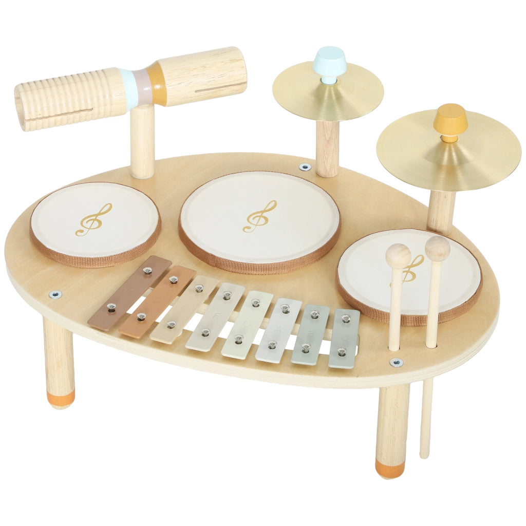 Tamburo con Xilofono per Bambini ¨C Zephmum ¨C Legno Naturale