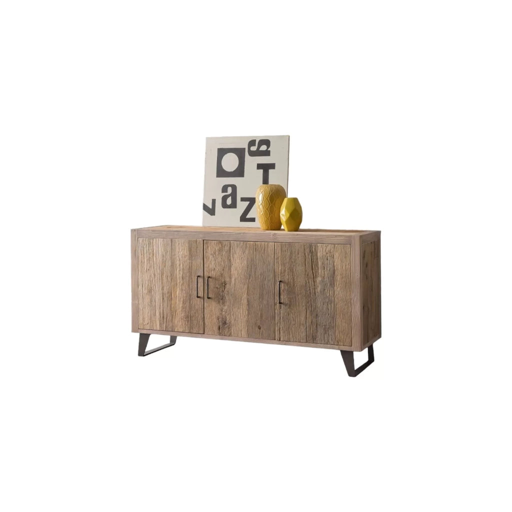 Madia credenza in legno di ontano beige l.152 p.50 h.81 - Mobili 2G