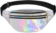 Borsa per donna impermeabile - Cinturino regolabile - Tre tasche - Holografica - Festival/feest - Materiale PU-leer/polyester - Borsa da indossare