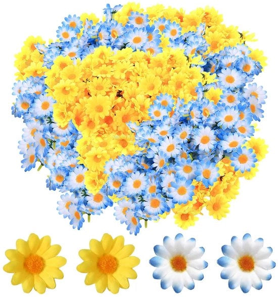 200 pezzi di capelli di fiori artificiali di margherita, fiori simulati, decorazioni da assemblaggio per fiori secchi, adatte per centri commerciali, feste, decorazioni per casa e matrimoni