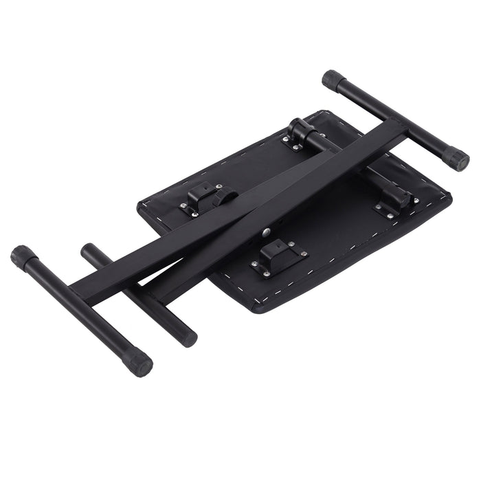 Panca Sgabello per Pianoforte Imbottita Pieghevole con Altezza Regolabile Nero 39x29x51 cm