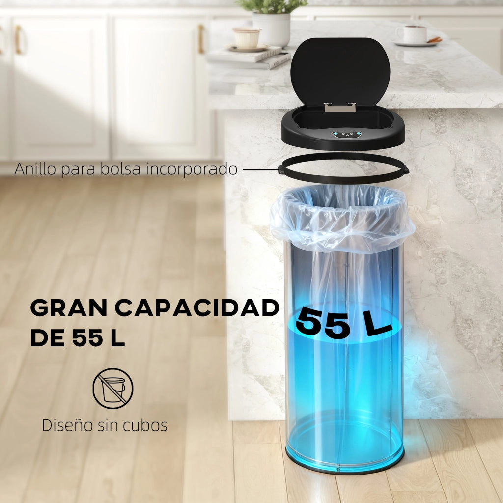 Cestino automatico 55L inox ¨C zephmum ¨C 55 litri argento