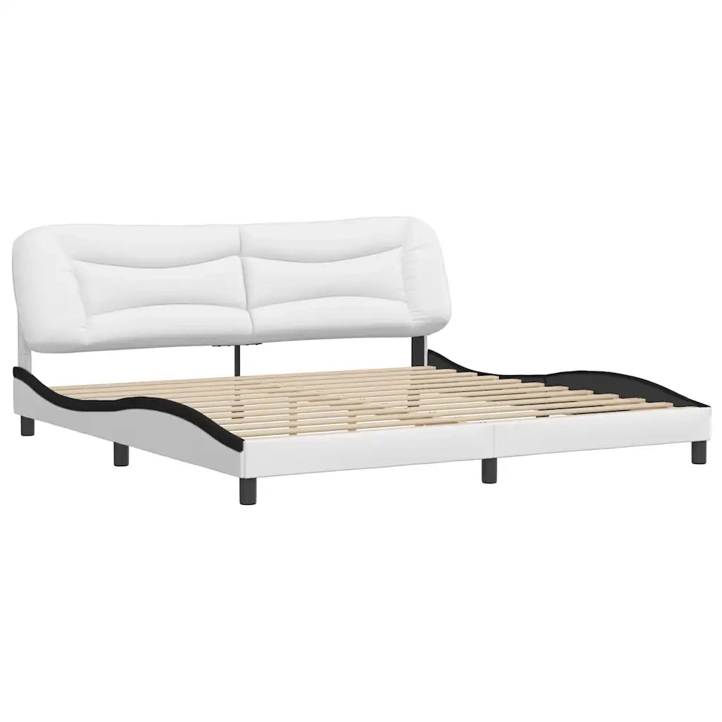 Giroletto con Testiera Bianco e Nero 200x200 cm in Similpellecod mxl 114648